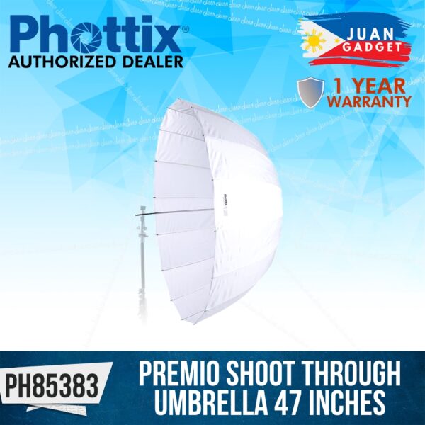 Phottix Premio Shoot-Through Umbrella (120cm/47")ابيض كامل