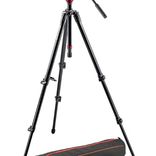 Manfrotto Lightweight tripod with fluid video head and aluminium legs (MVH500AH,755XBK)