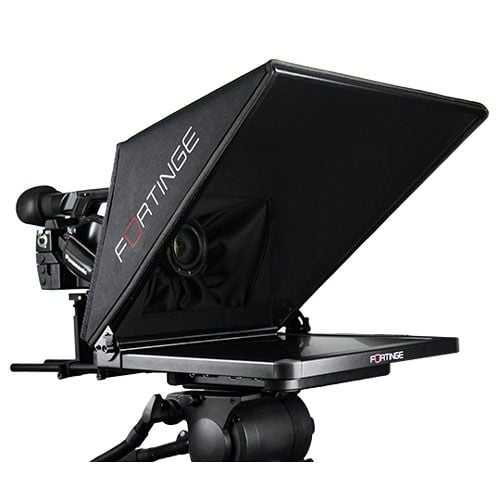 prox19.jpg Fortinge 19" Studio Teleprompter set with HDMI, VGA & COMPOSITE BNC INPUTS. 250cd/m2 Trapezoidal 70/30 Glass, Software, Hand Controller and Hardcase included