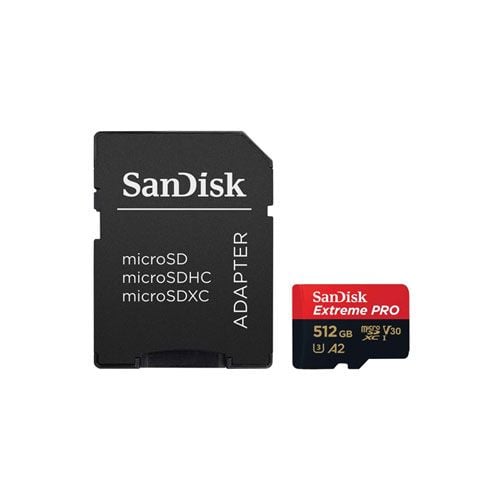 sdsqxcd-512g-gn6ma.jpg SanDisk microSD Extreme Pro UHS I Card 512GB for 4K Video on Smartphones, Action Cams & Drones 200MB/s Read, 140MB/s Write