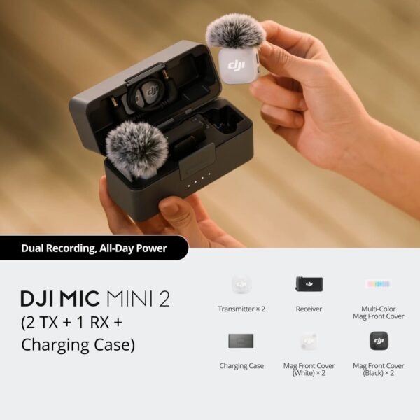 مايك الاصدار الثاني 4 DJI Mic Mini 2 (2 TX + 1 RX + Charging Case)